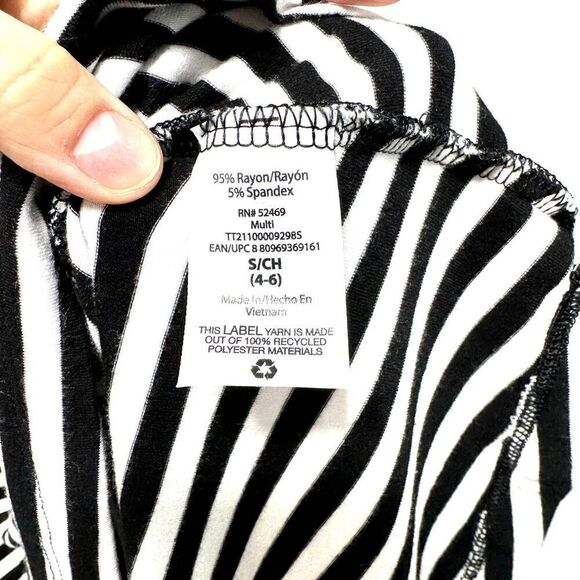 Time and Tru Dress Tank Top Midi Shift Black & White Sleeveless Woman sz Small - Picture 4 of 6